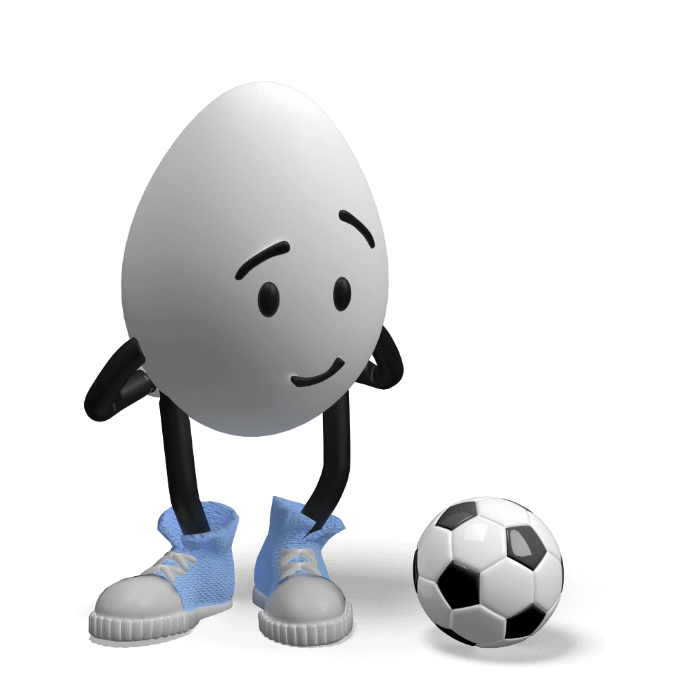 Ei schaut auf Fußball