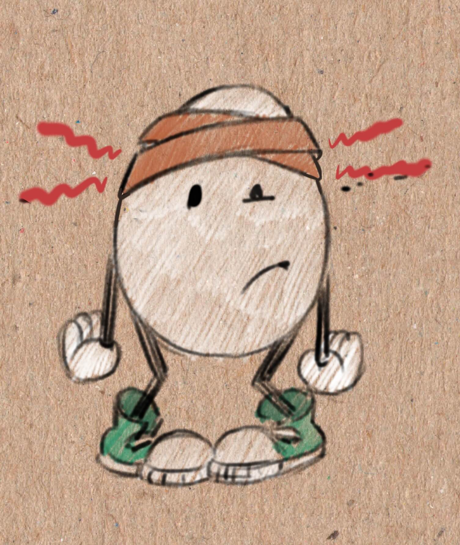 Ei hat Spannungskopfschmerzen