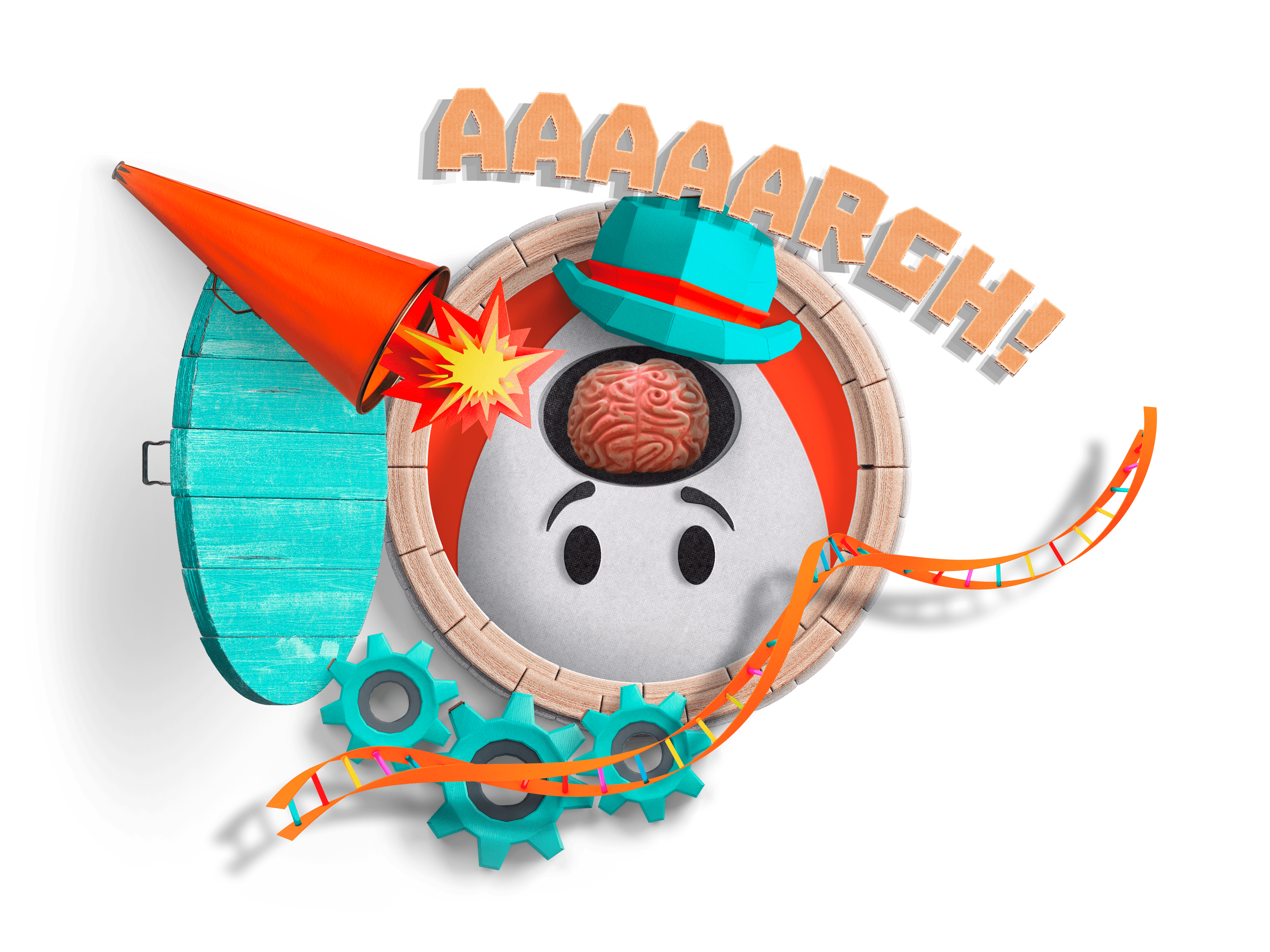 Spannungskopfschmerz-Ei lugt hervor